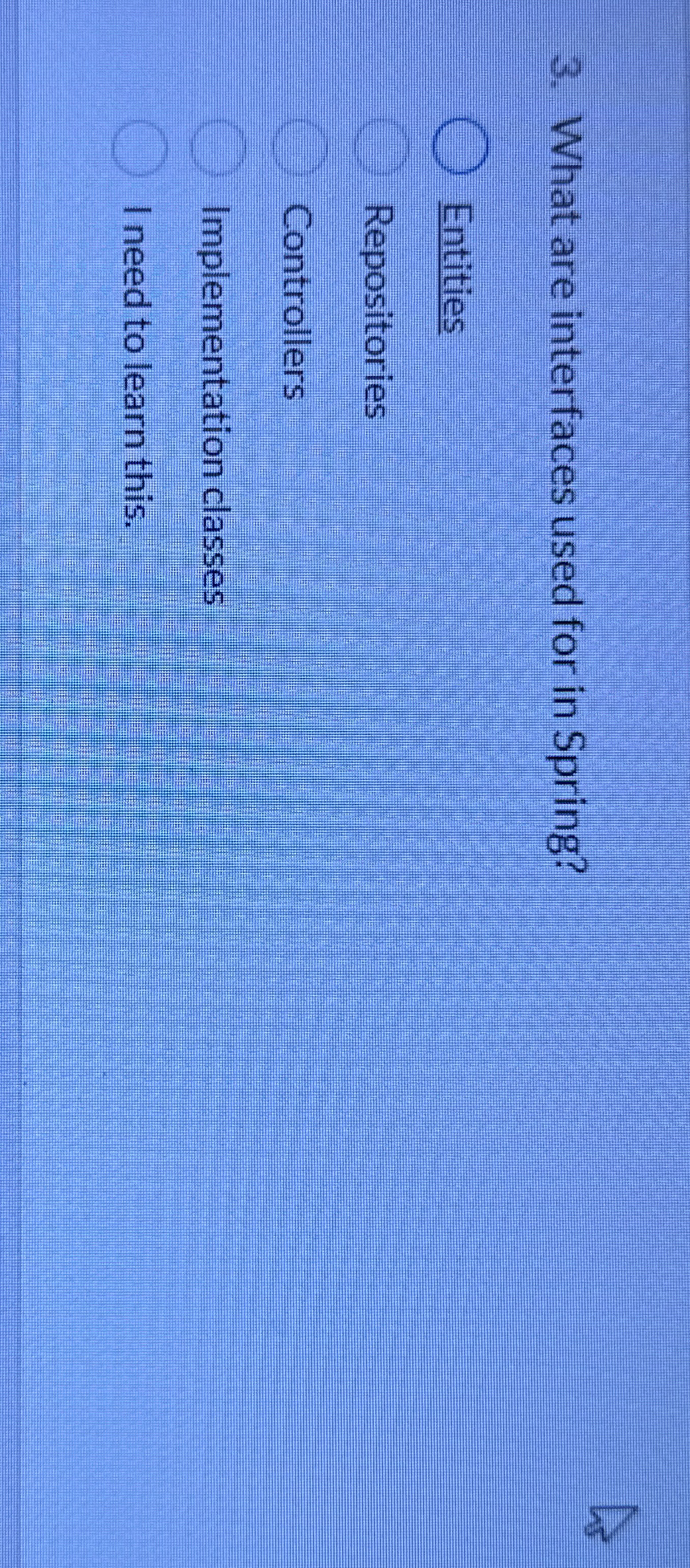 What are interfaces used for in Spring? Entities