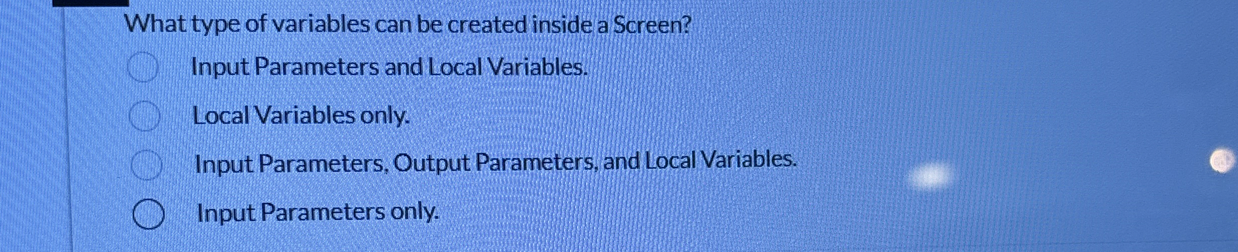 What type of variables can be created inside a
