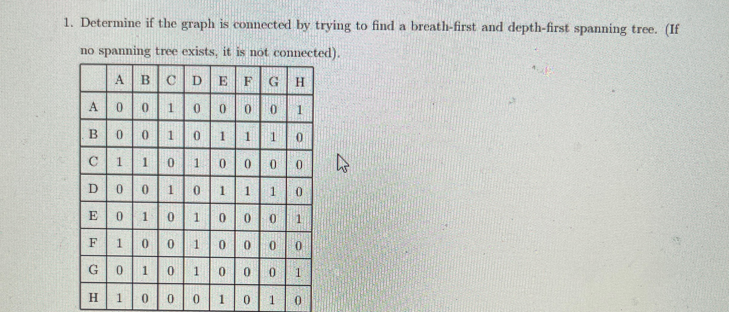 Determine if the graph is comected by trying to