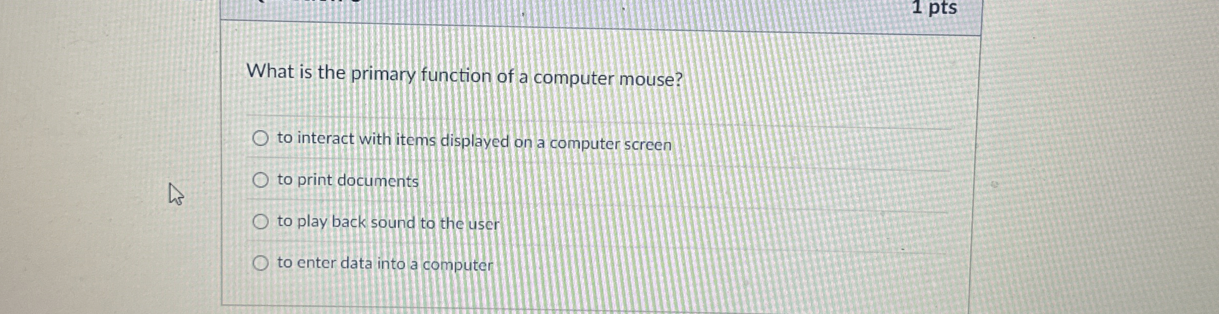 What is the primary function of a computer mouse?