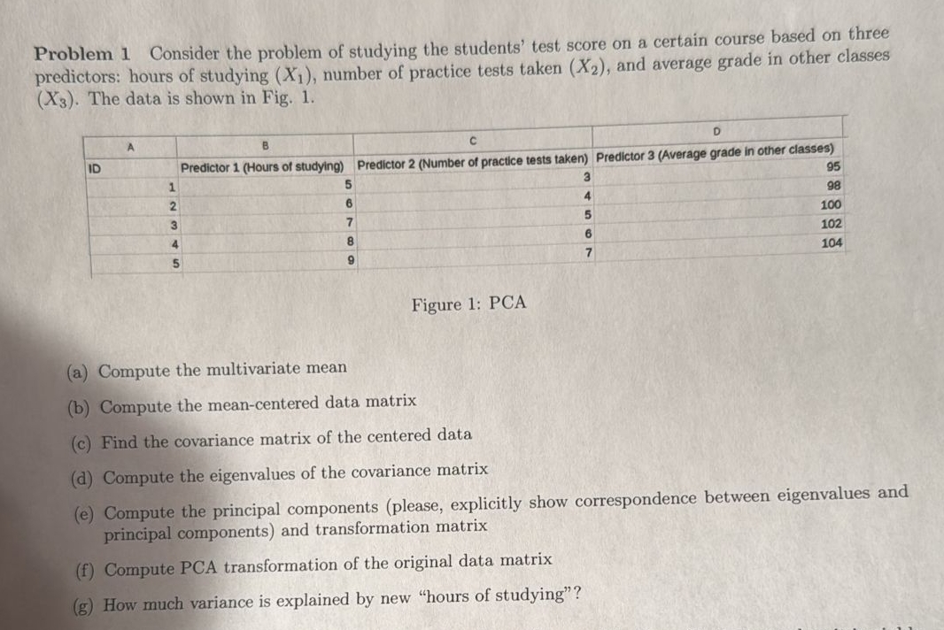 Problem 1 Consider the problem of studying the