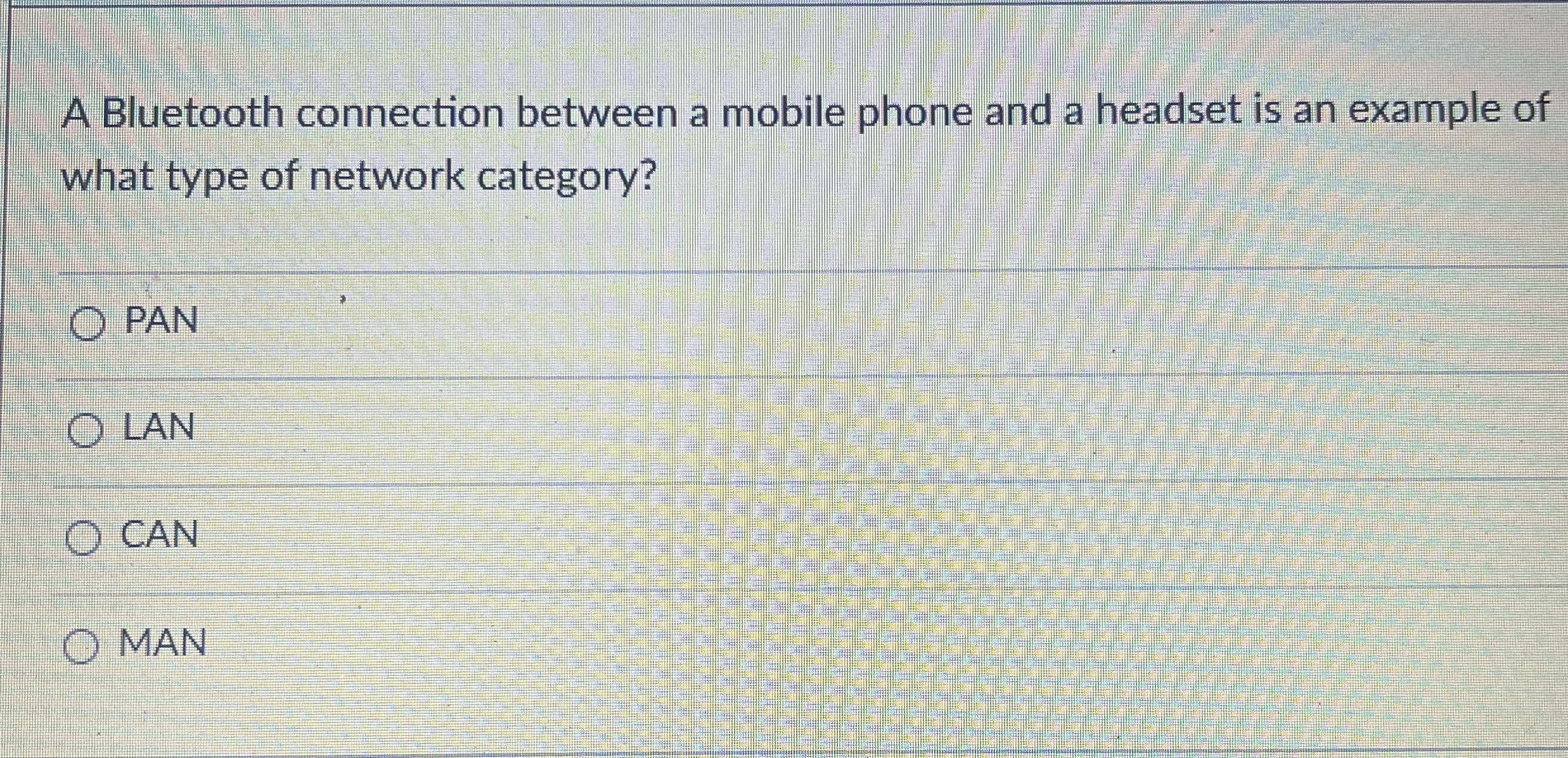 A Bluetooth connection between a mobile phone and