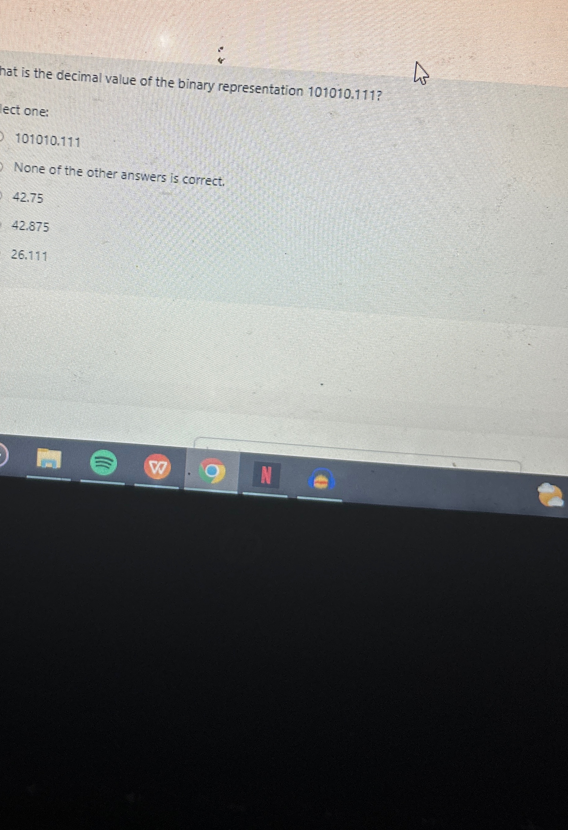 hat is the decimal value of the binary