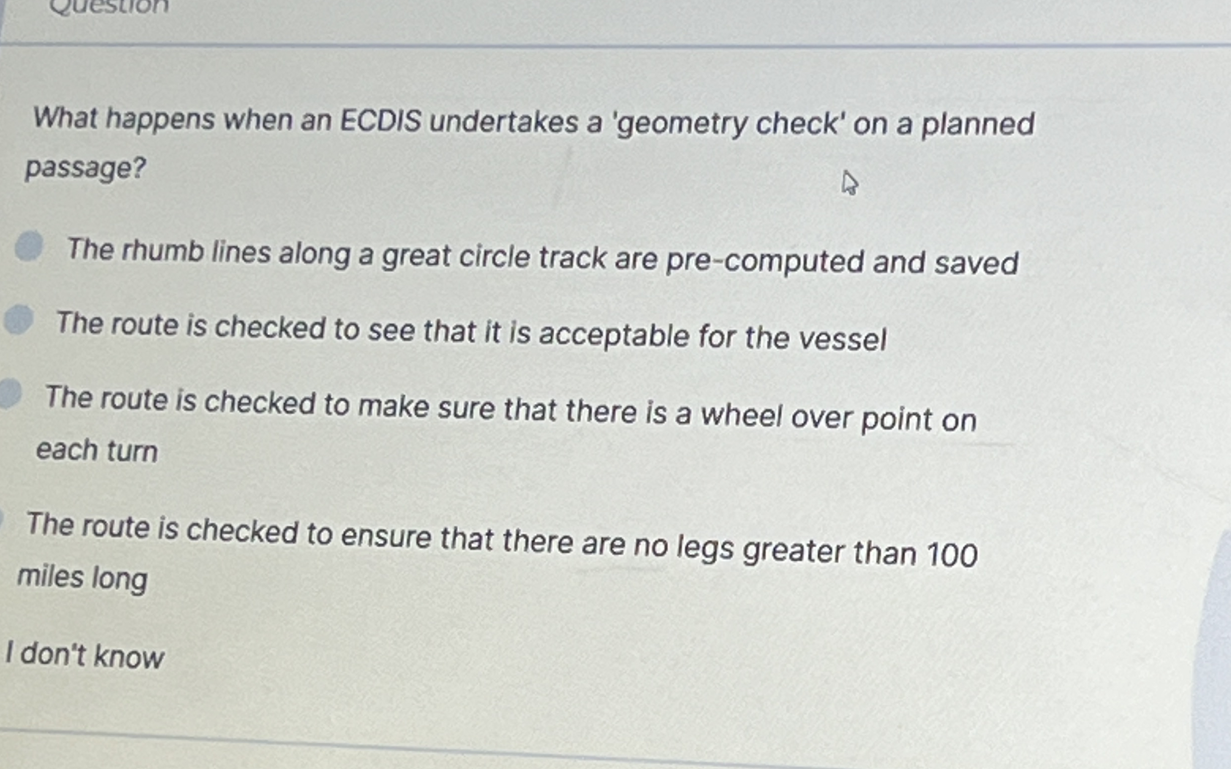 What happens when an ECDIS undertakes a 'geometry