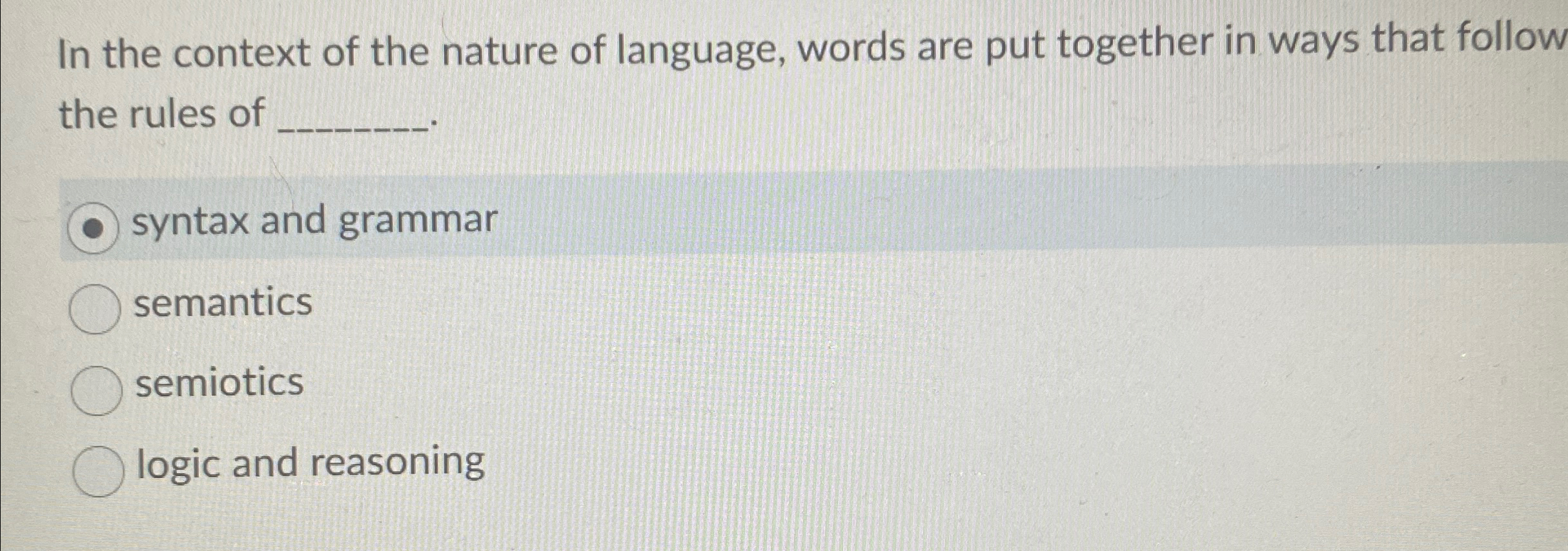 In the context of the nature of language, words