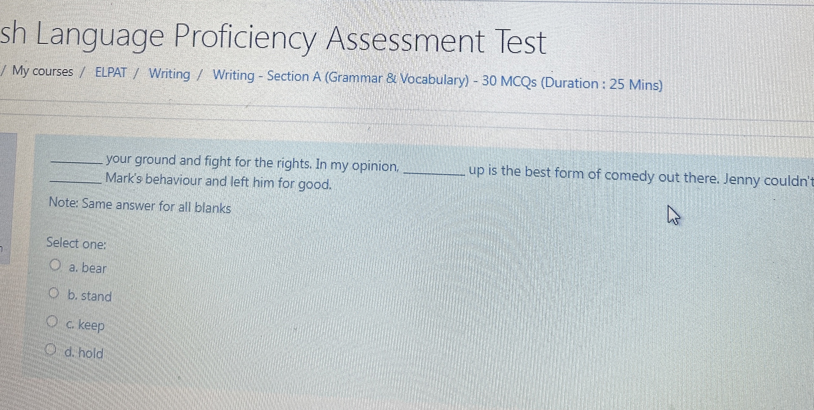 sh Language Proficiency Assessment Test / My