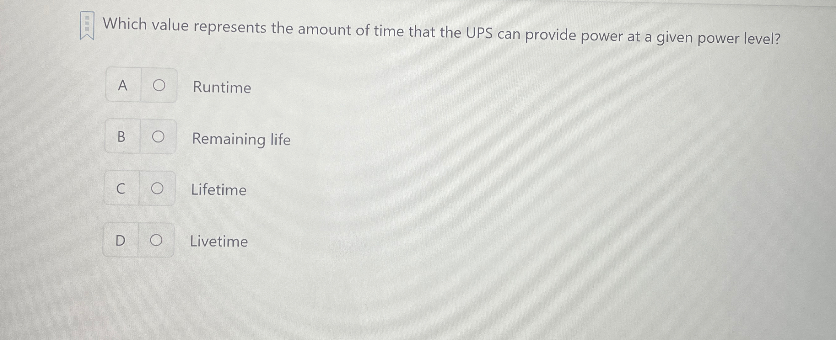 Which value represents the amount of time that