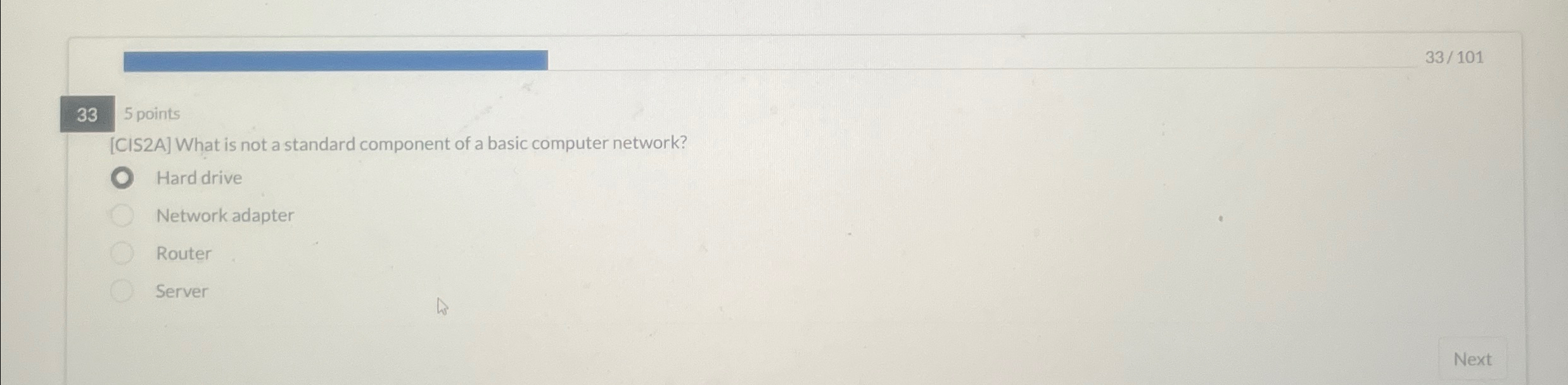 3 3 5 points [ CIS 2 A ] What is not a standard