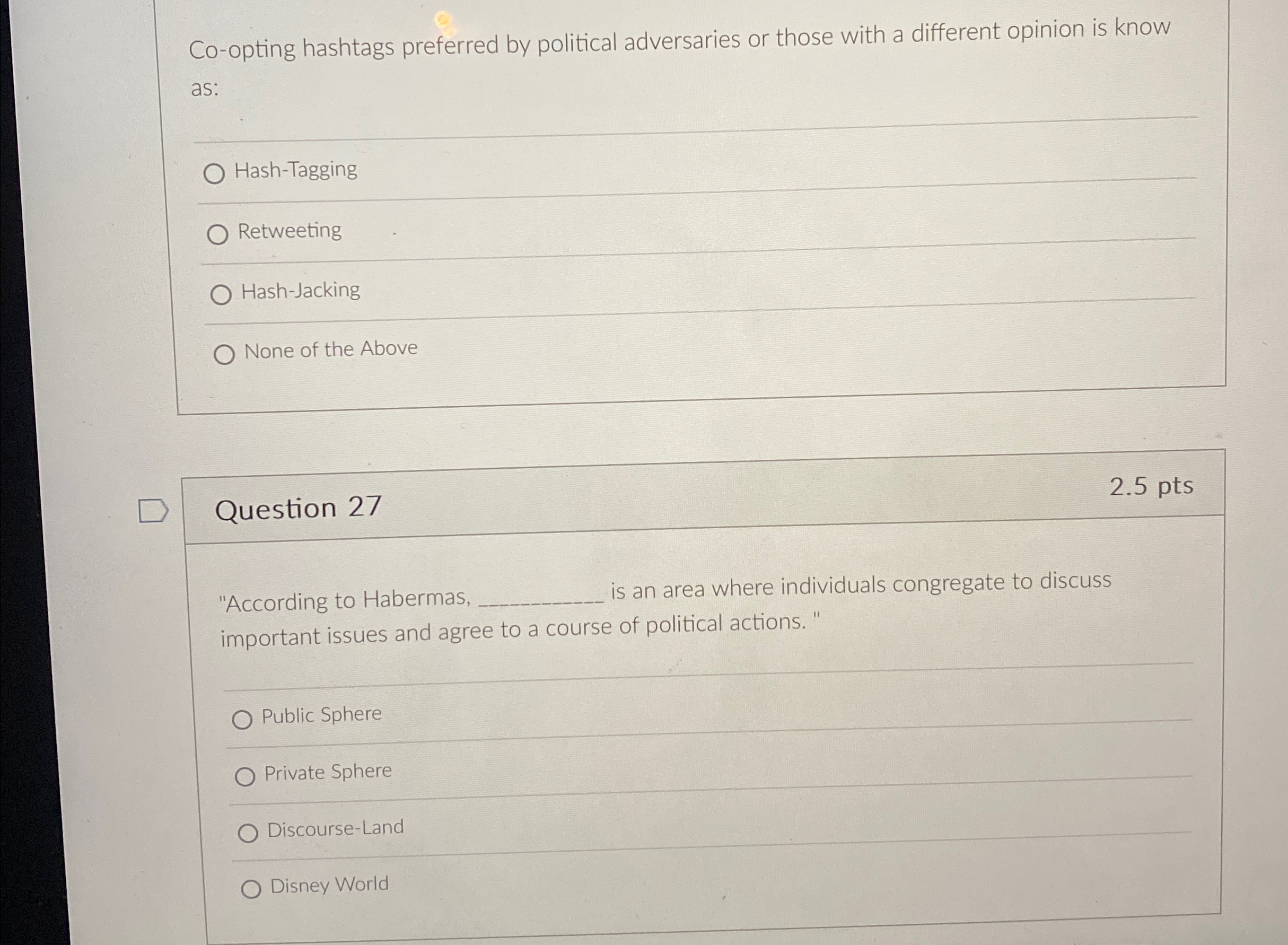 Co - opting hashtags preferred by political