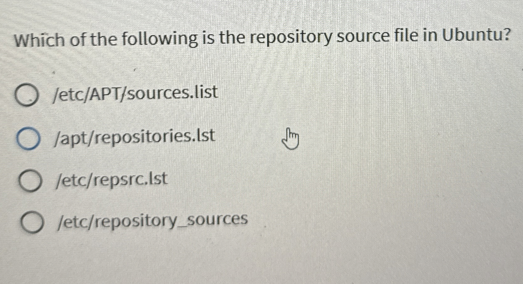 Which of the following is the repository source
