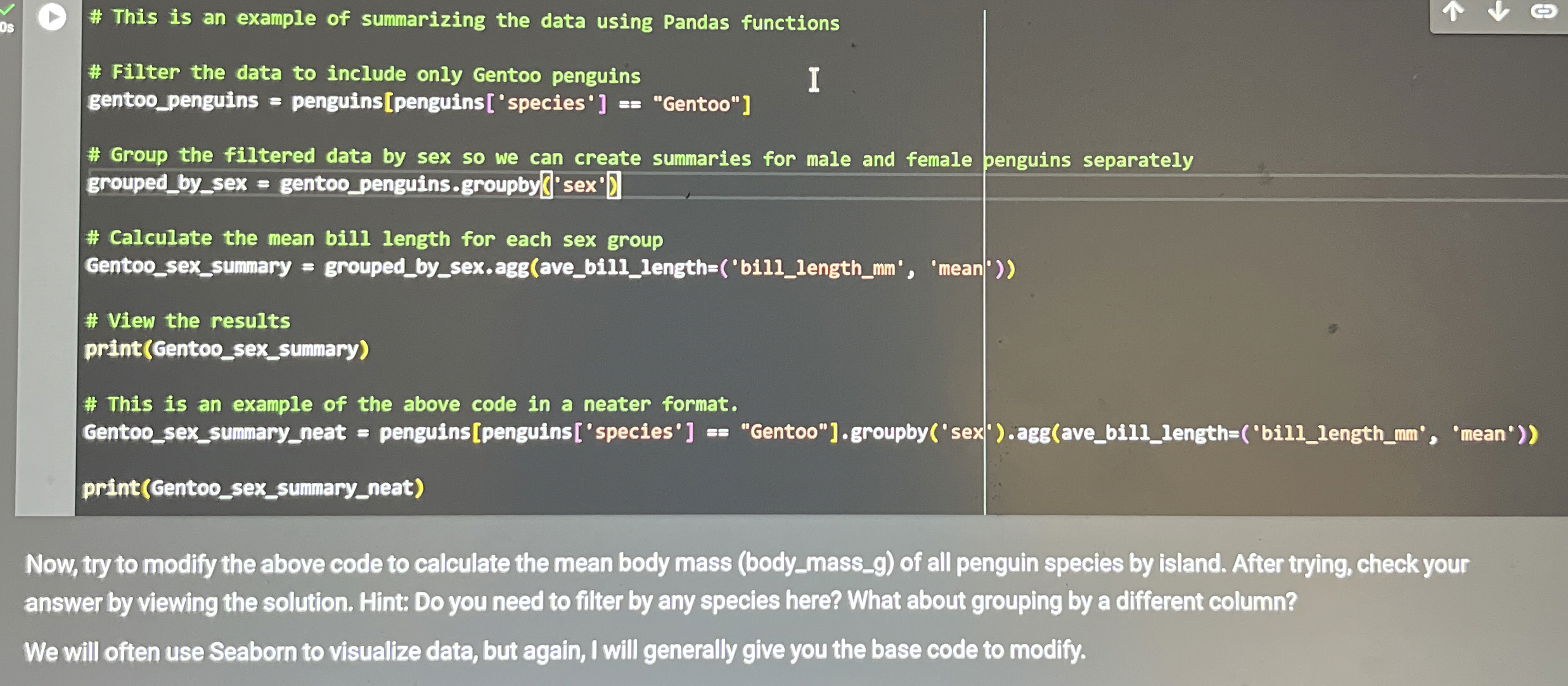 Filter the data to include only Gentoo penguins I