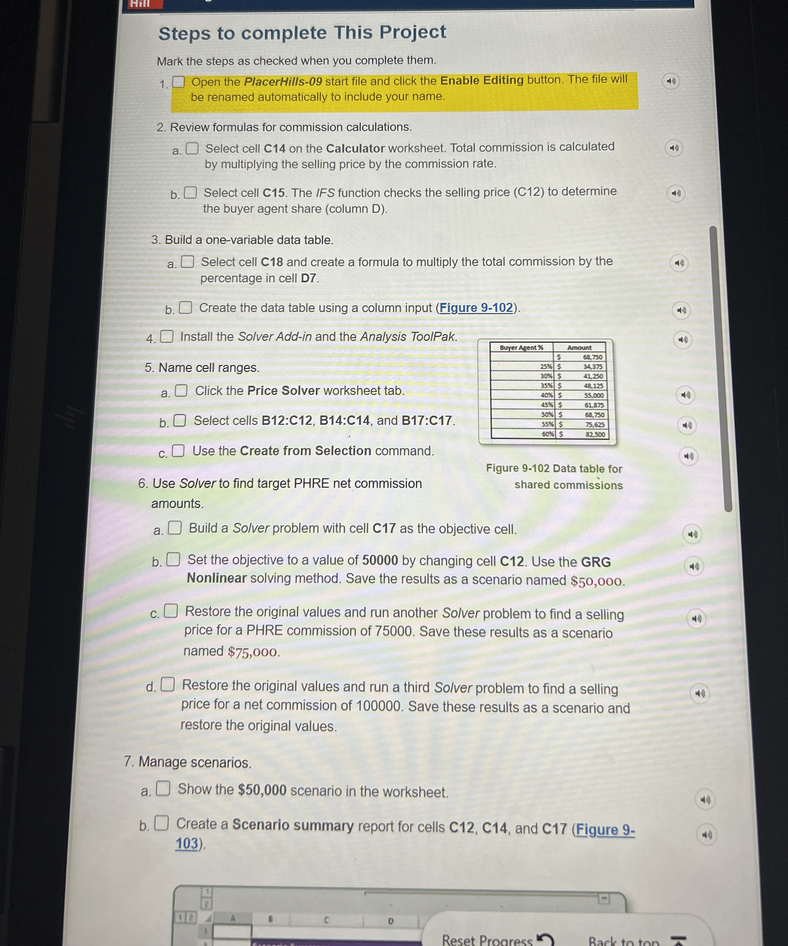 Steps to complete This Project Mark the steps as