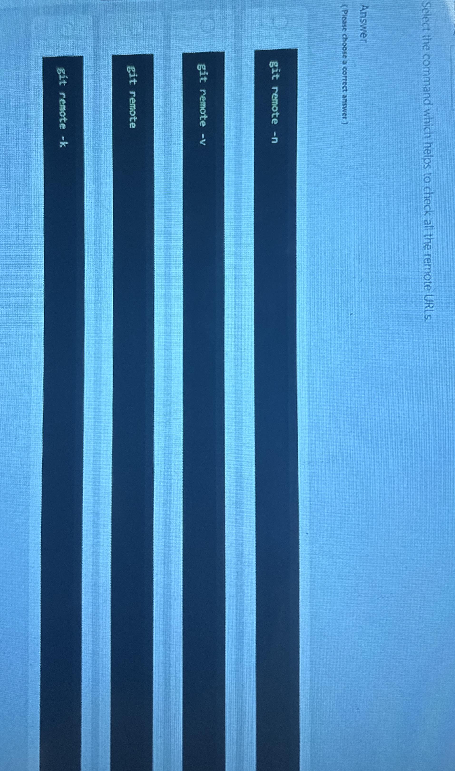 Select the command which helps to check all the