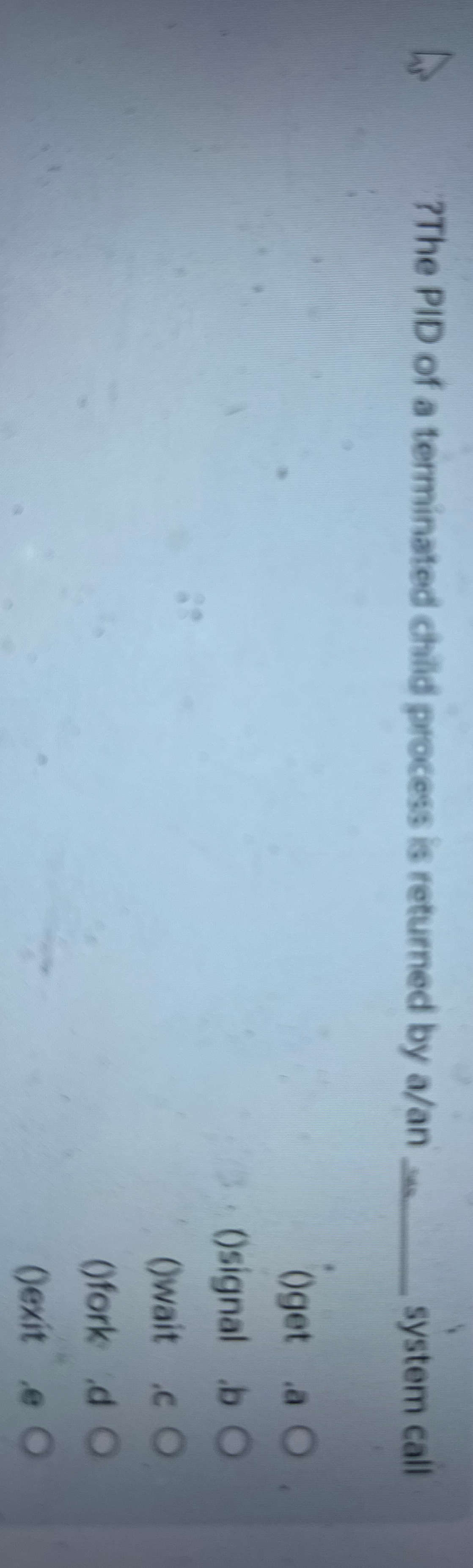 ? The PID of a terminated child process is