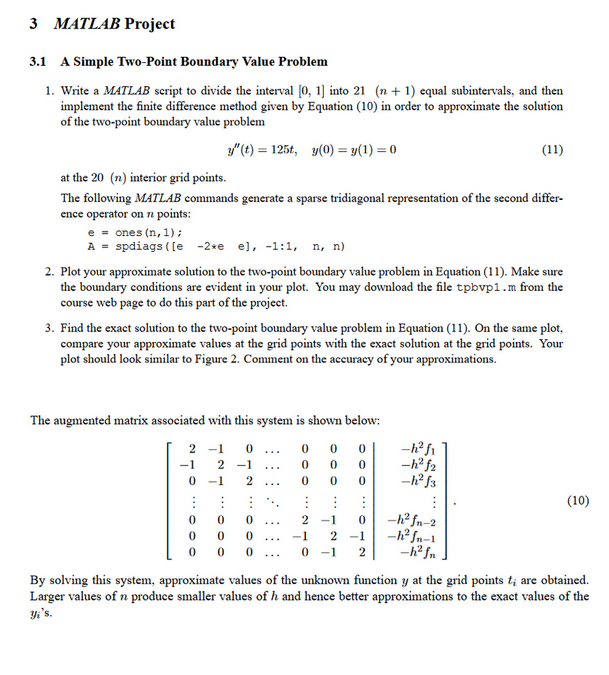 3 MATLAB Project 3 . 1 A Simple Two - Point
