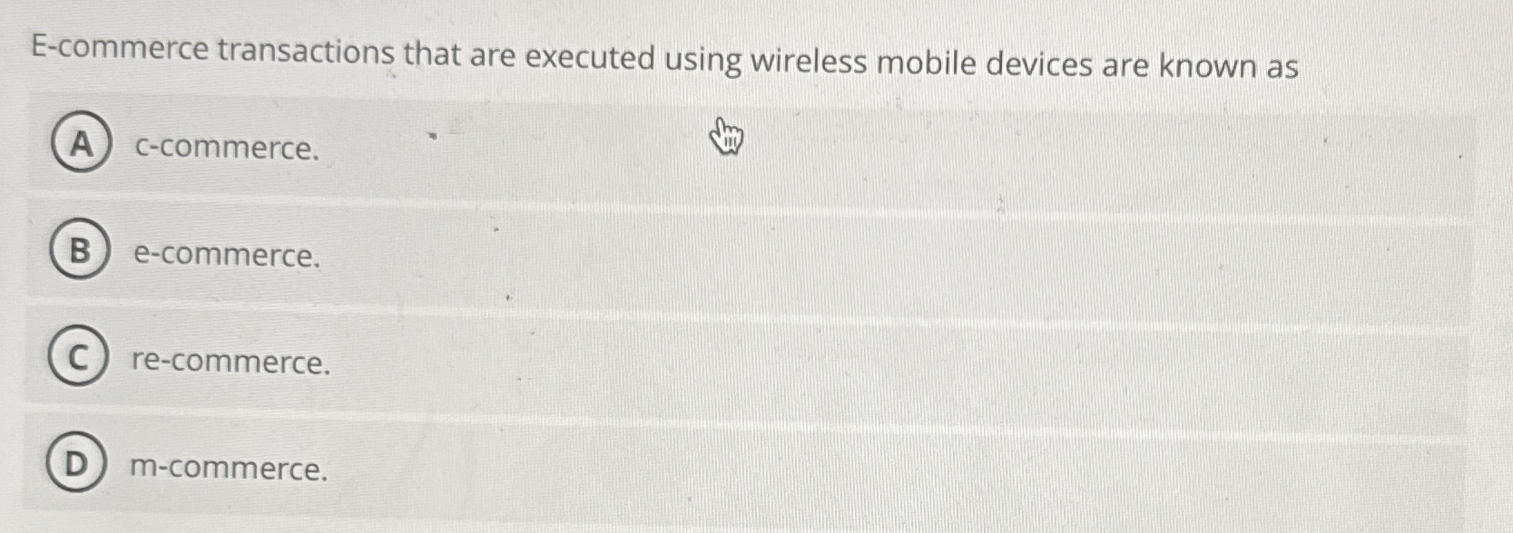 E - commerce transactions that are executed using