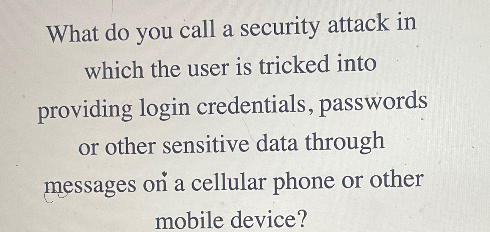 What do you call a security attack in which the