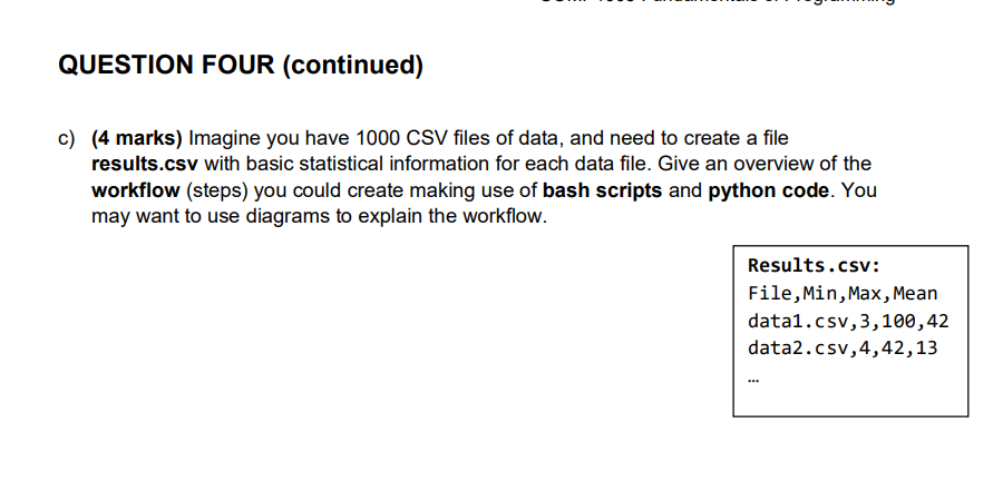QUESTION FOUR ( continued ) c ) ( 4 marks )