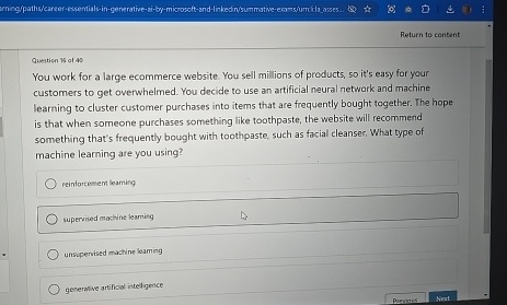 Return to centant Quetion 2 of 4 5 You work for a
