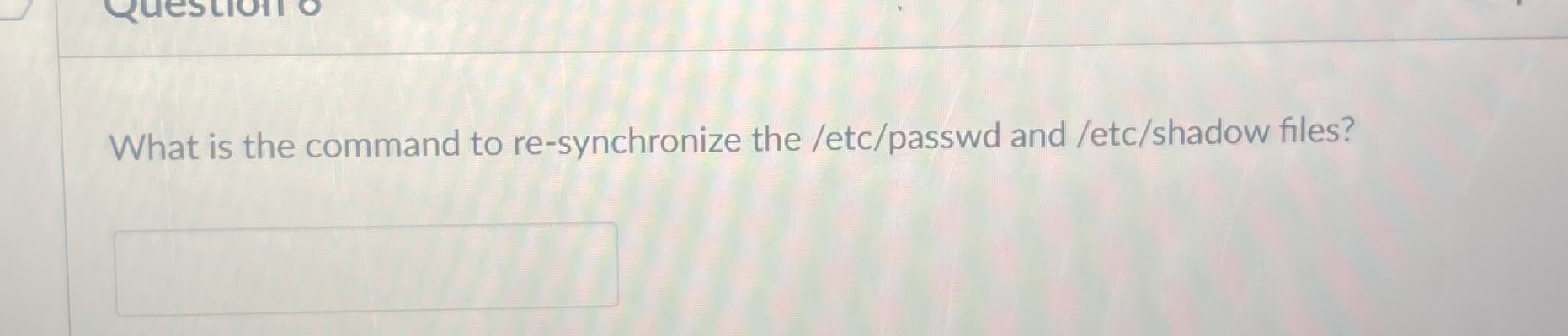 What is the command to re - synchronize the / etc