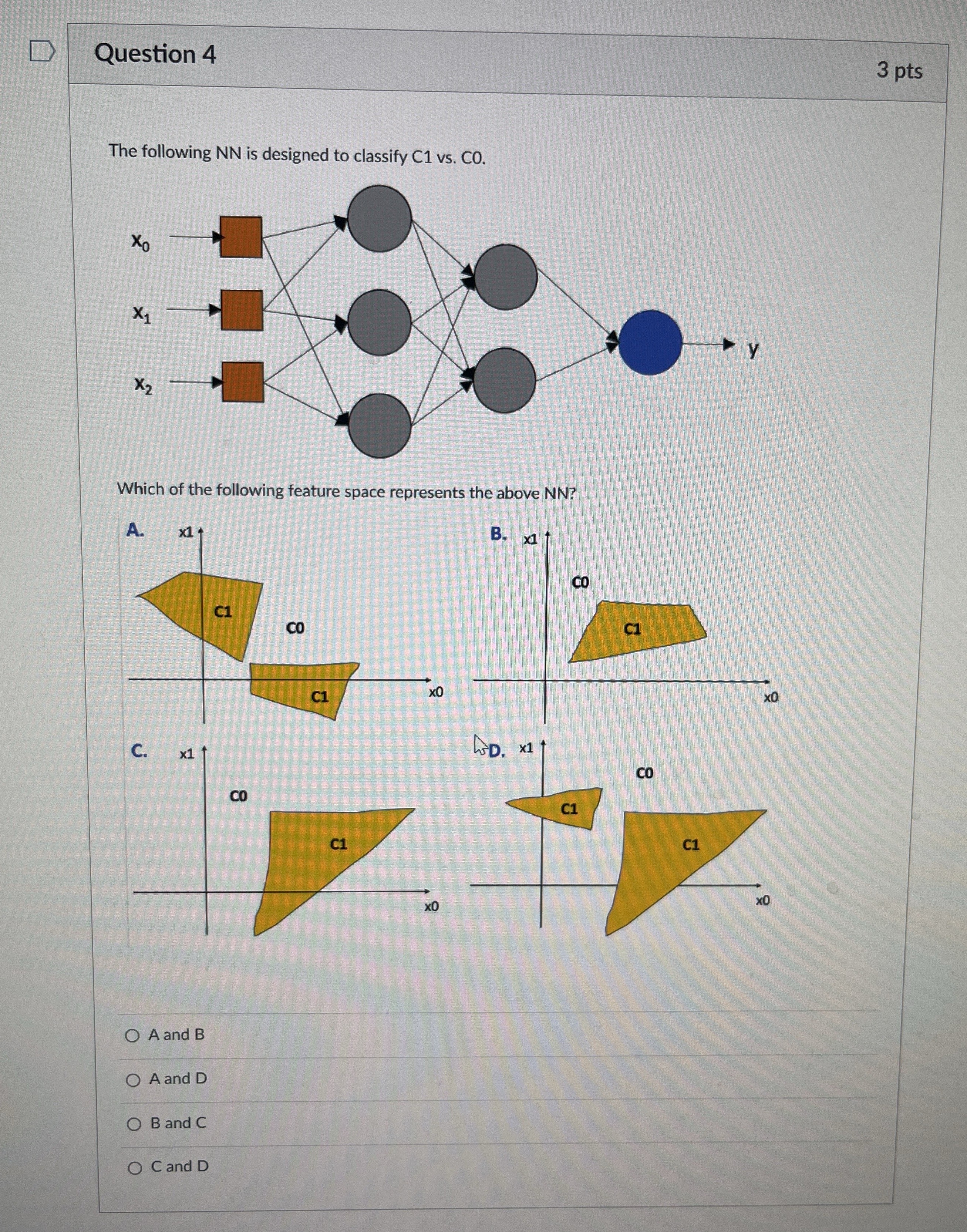 Question 4 3 p t s The following N N is designed