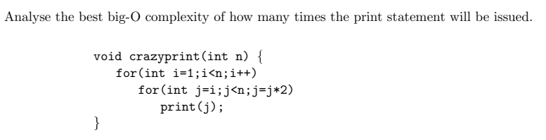 Analyse the best big - O complexity of how many