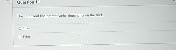 Question 1 1 The command - line prompt varies