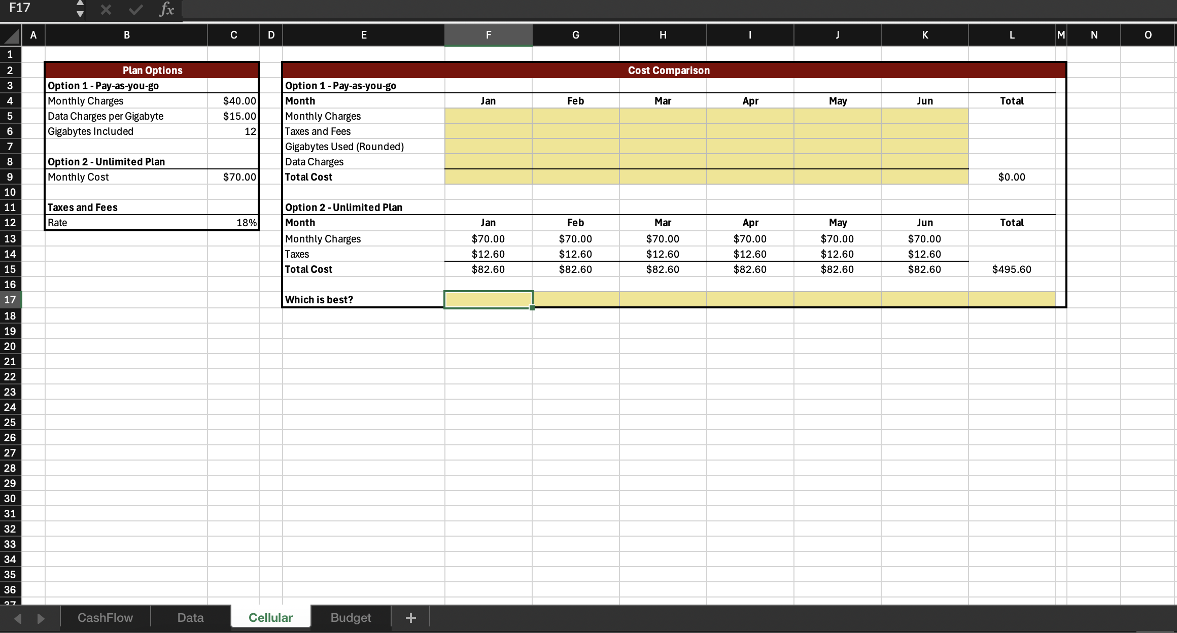 Phone Plan Analysis You are planning to switch
