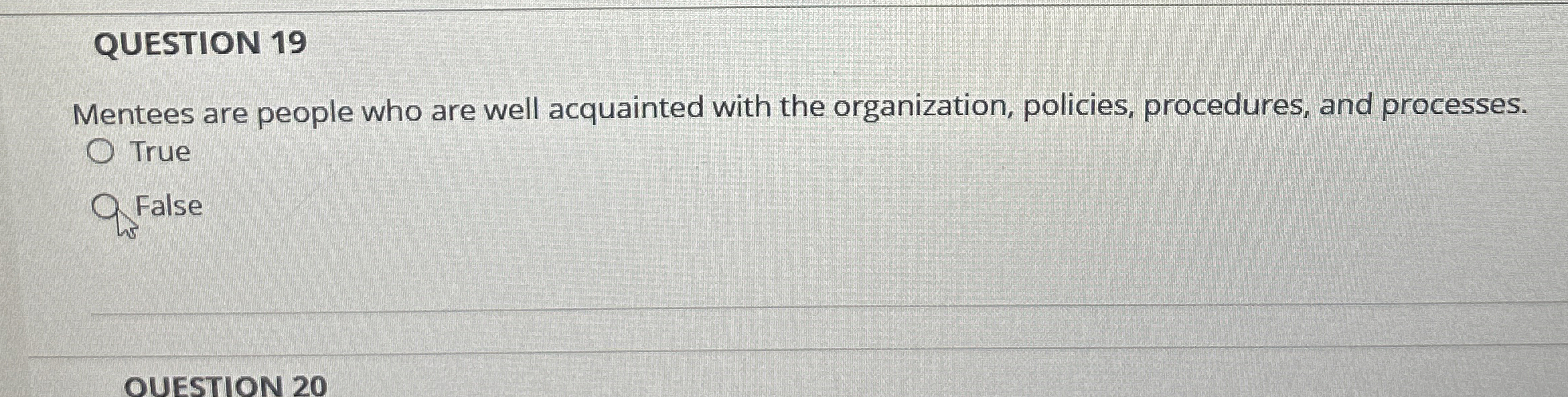 QUESTION 1 9 Mentees are people who are well