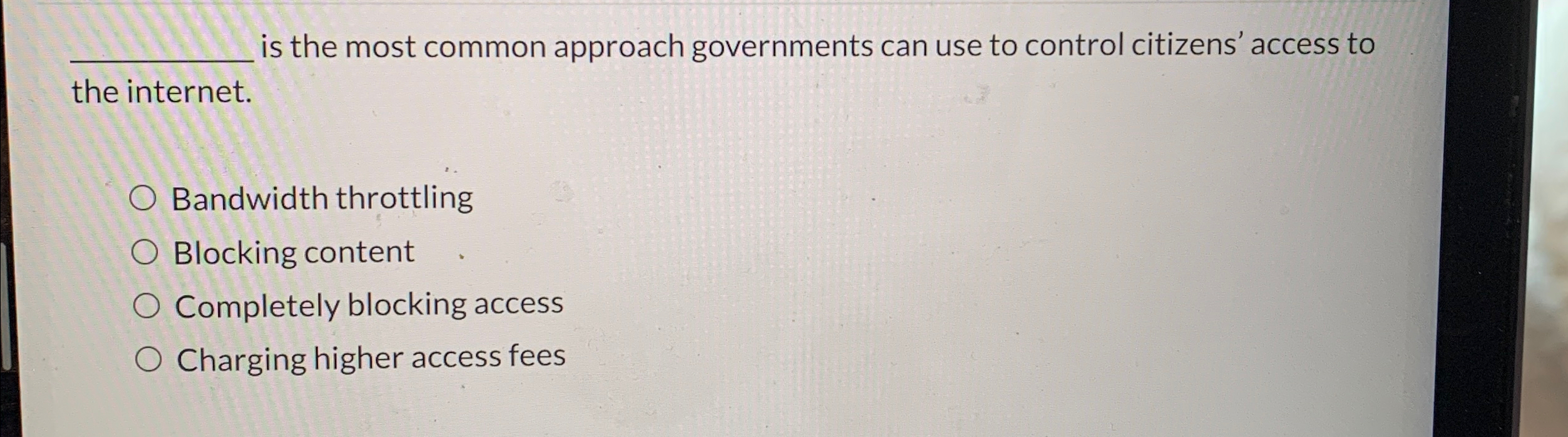 q , is the most common approach governments can