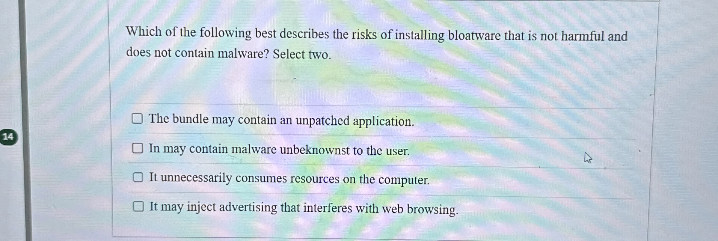 Which of the following best describes the risks