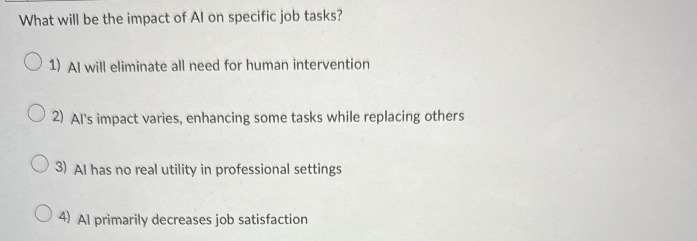What will be the impact of AI on specific job