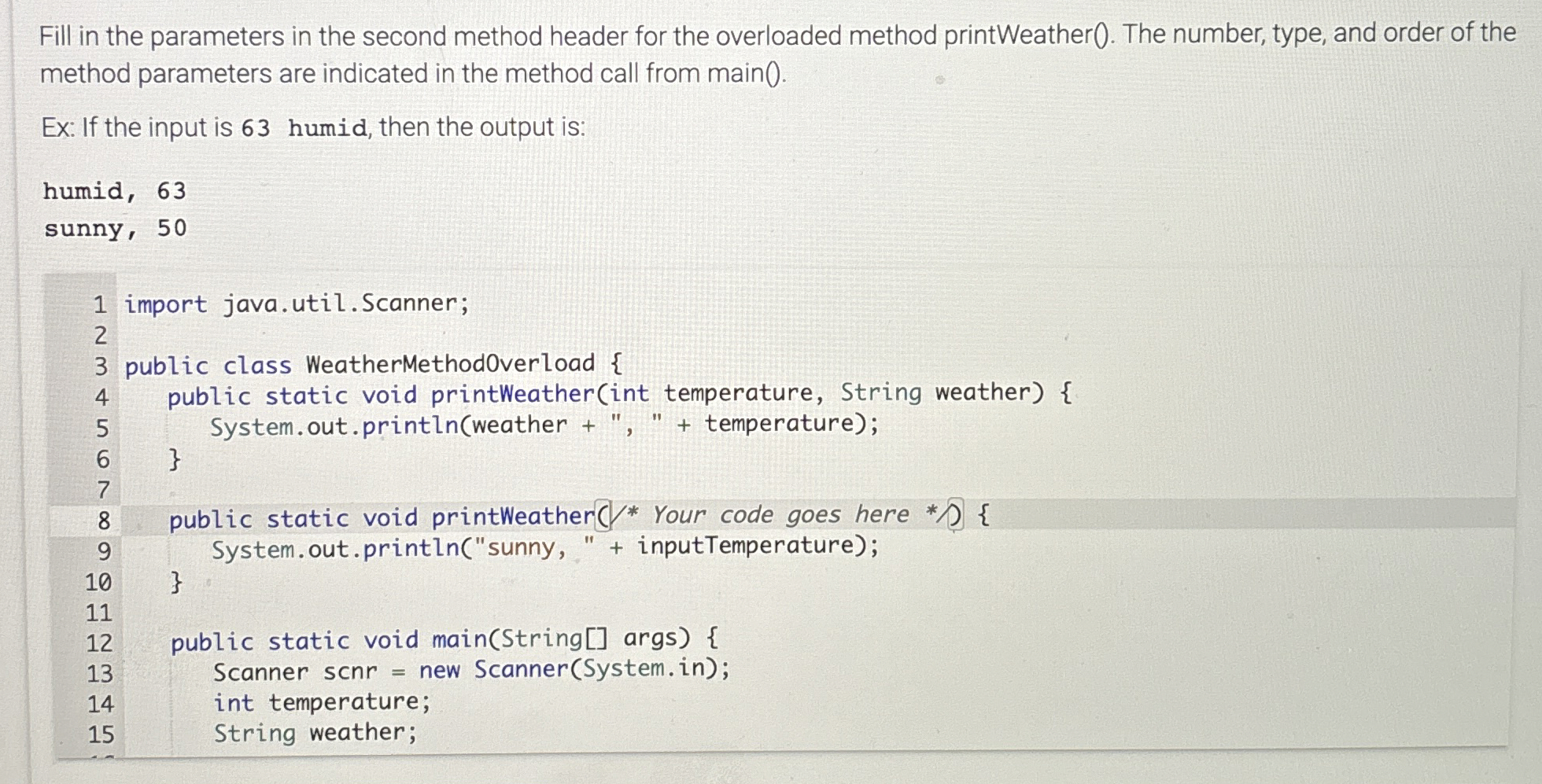 Fill in the parameters in the second method
