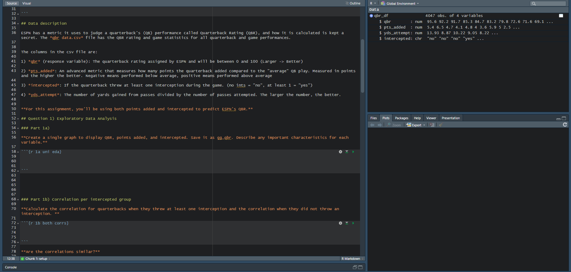I am working on a program in the language R and