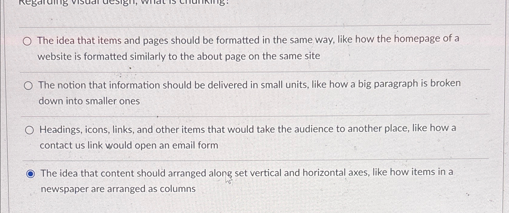 The idea that items and pages should be formatted