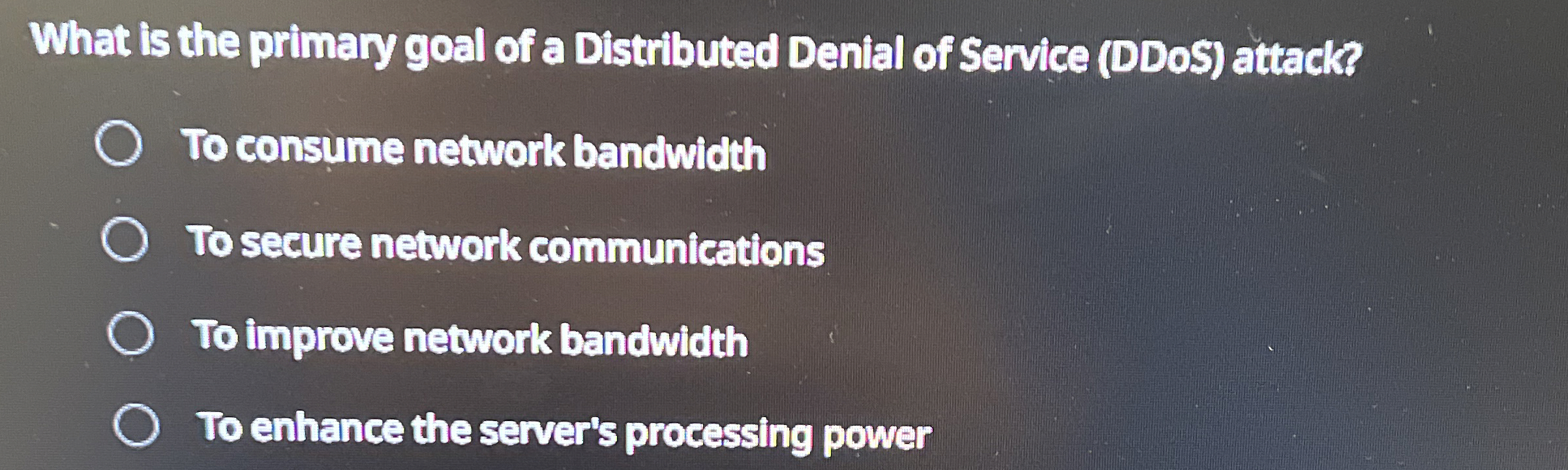 What is the primary goal of a Distributed Denial
