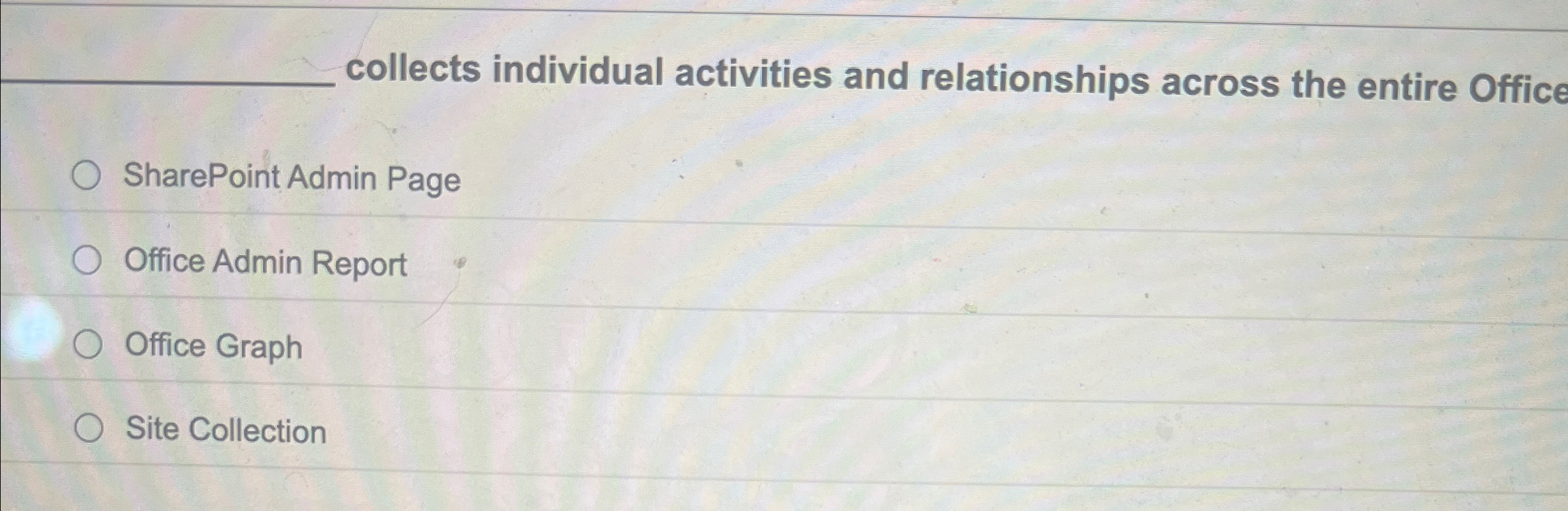 collects individual activities and relationships