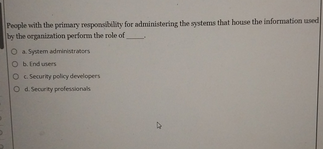 People with the primary responsibility for