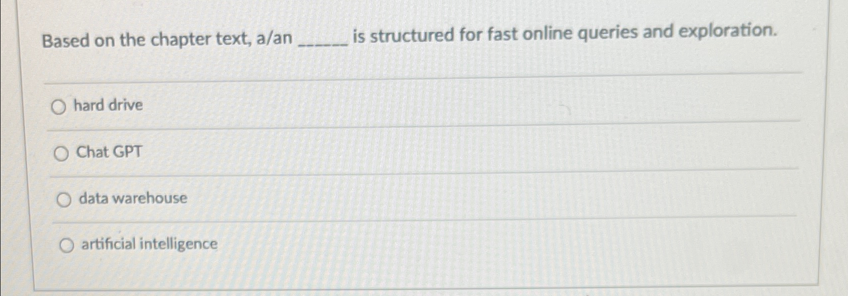 Based on the chapter text, a / an is structured