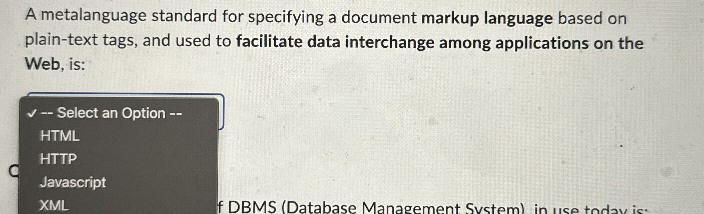 A metalanguage standard for specifying a document