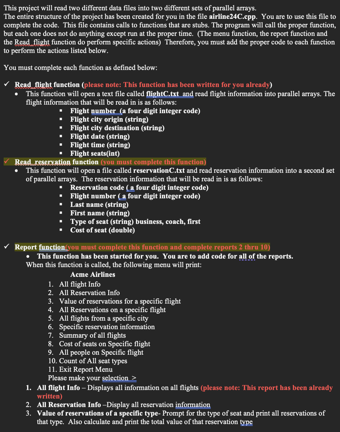 The information included in the reservation.txt