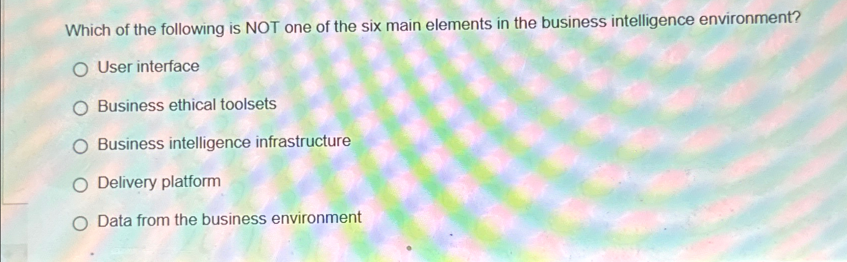 Which of the following is NOT one of the six main