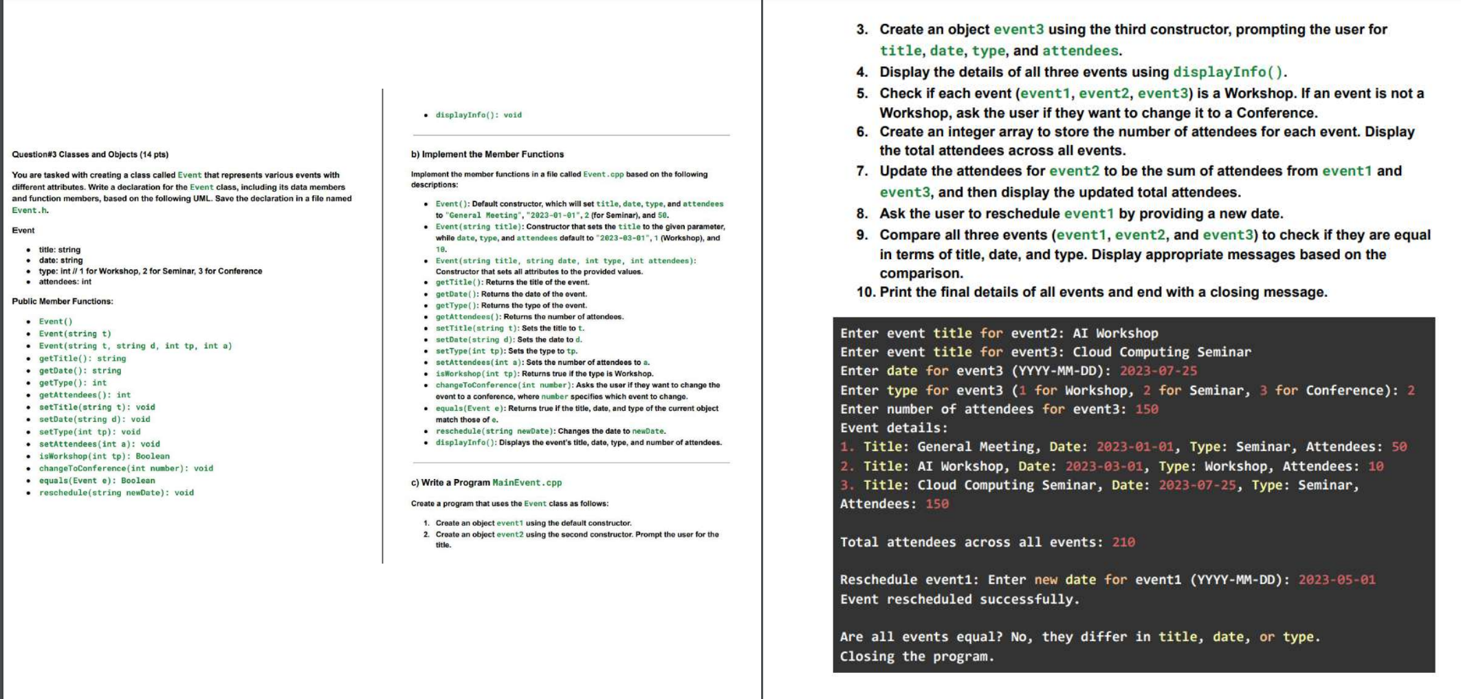 Solve writing the complete C + + program for each