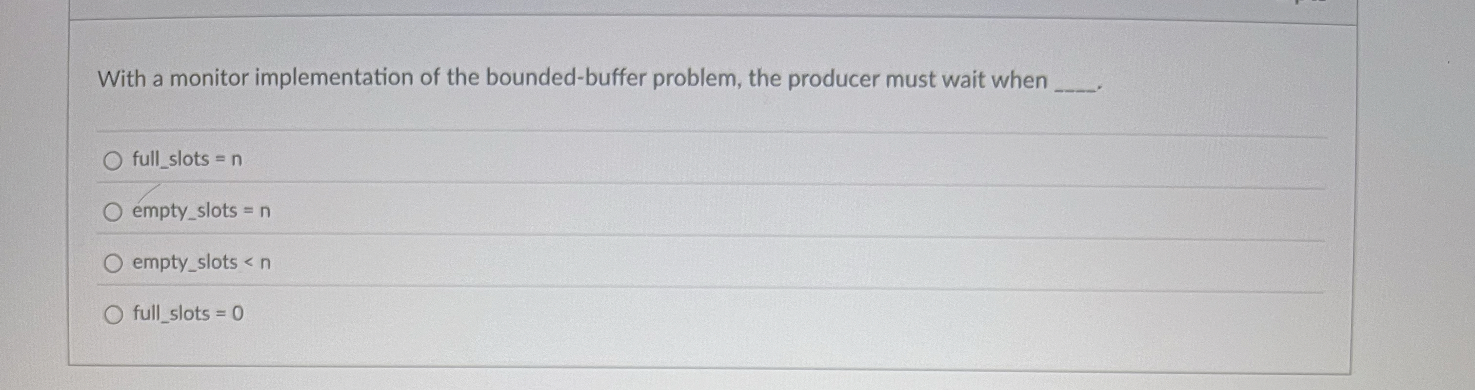With a monitor implementation of the bounded -