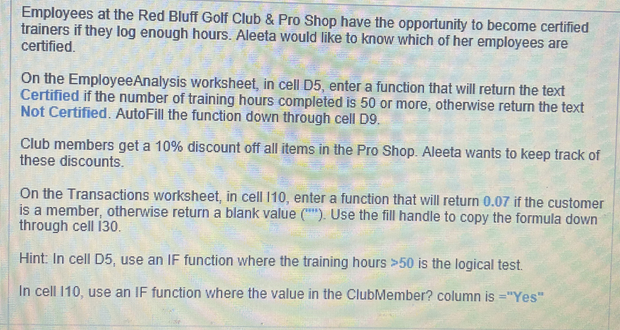Employees at the Red Bluff Golf Club & Pro Shop