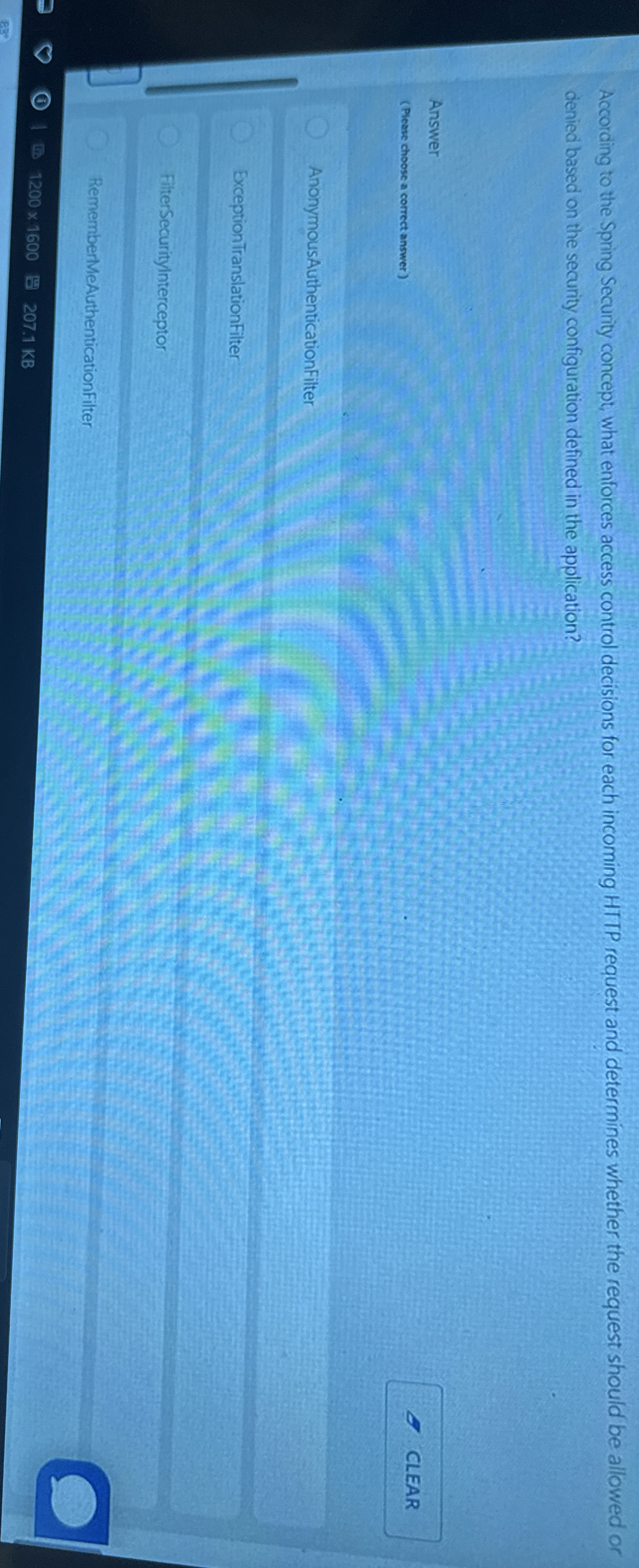 According to the Spring Security concept, what