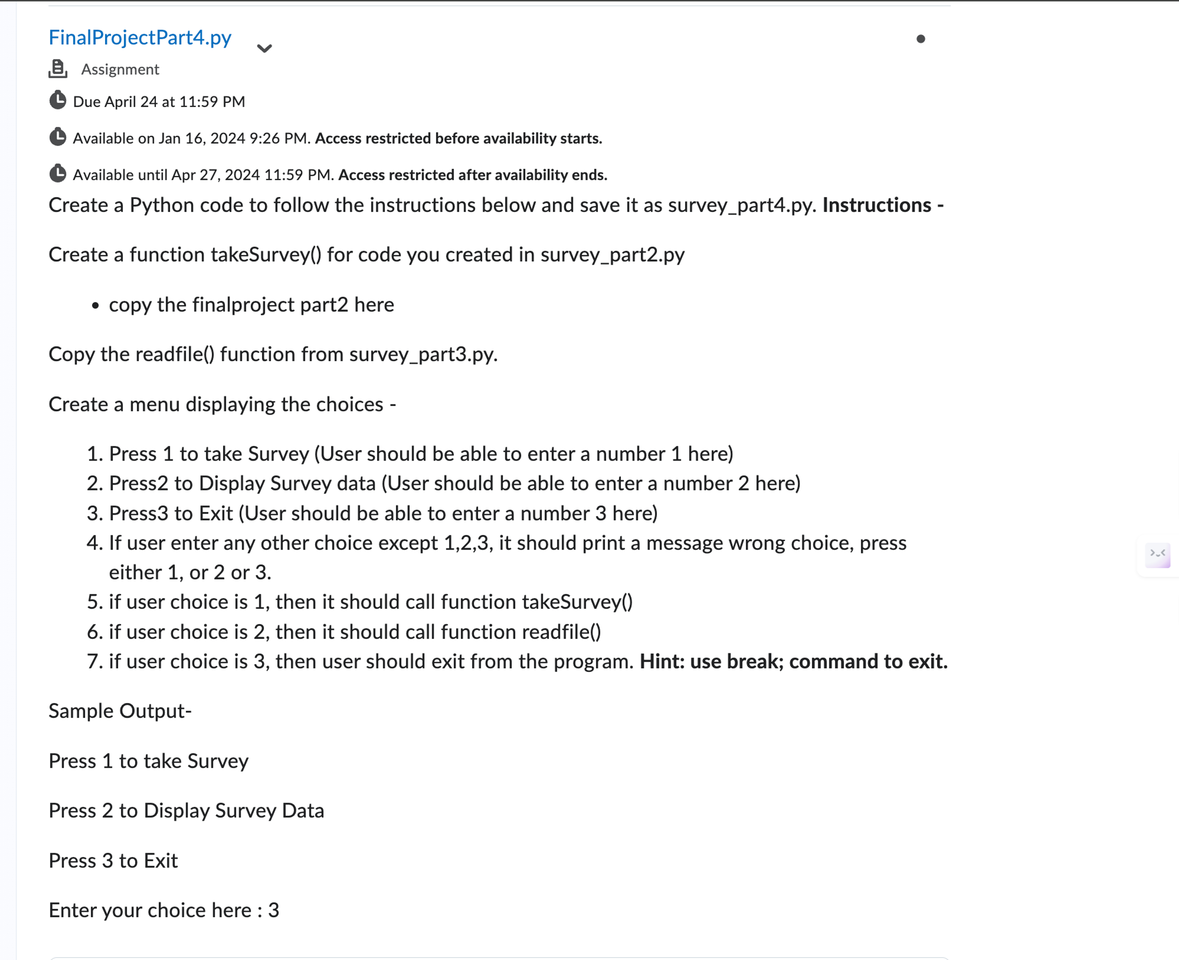 ( Follow the insturcstion prensented in the