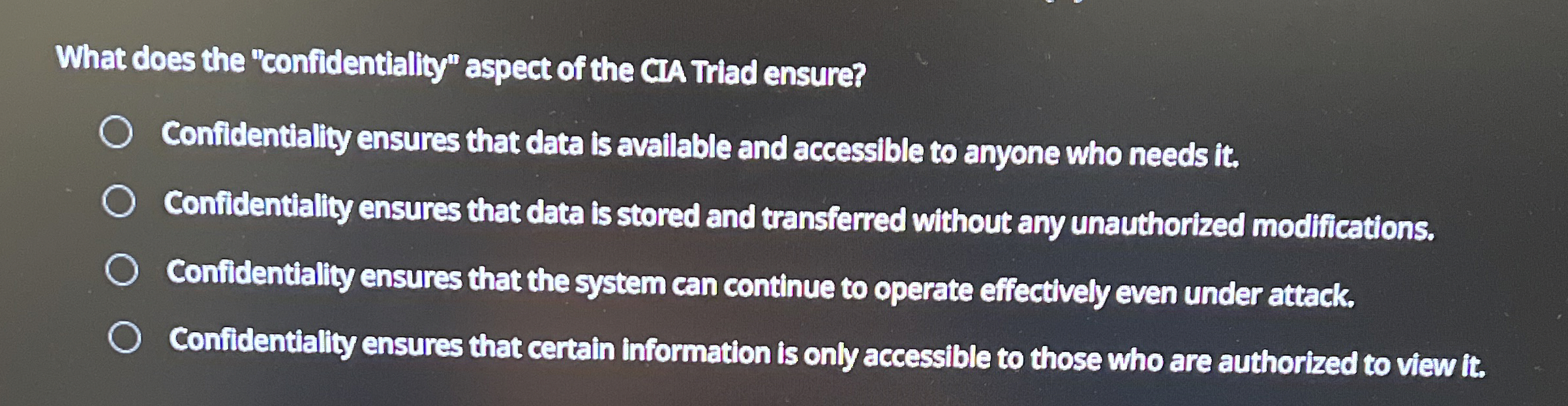 What does the "confidentiality" aspect of the CIA