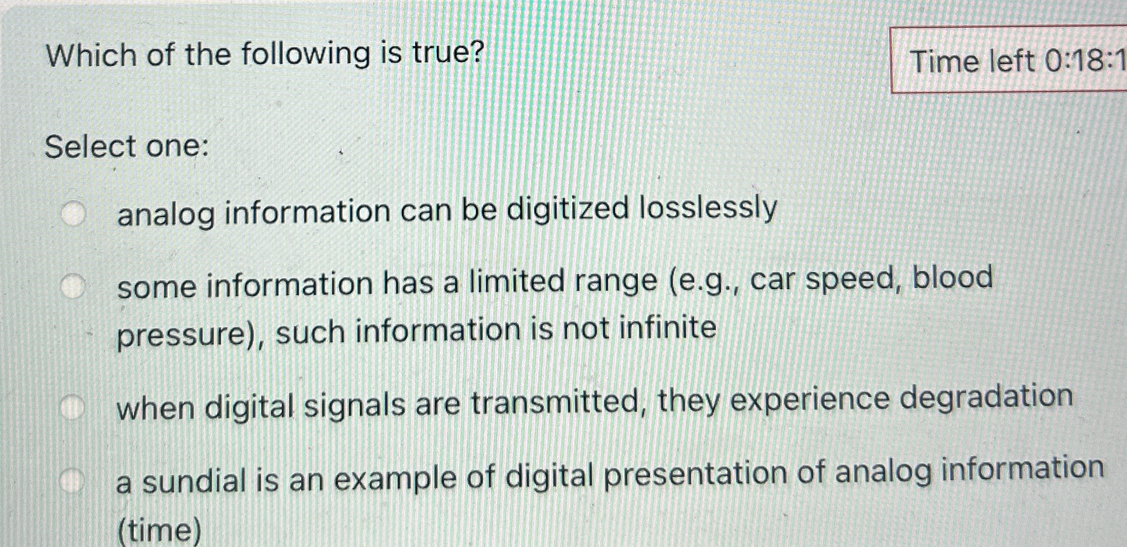 Which of the following is true? Time left 0 : 1 8