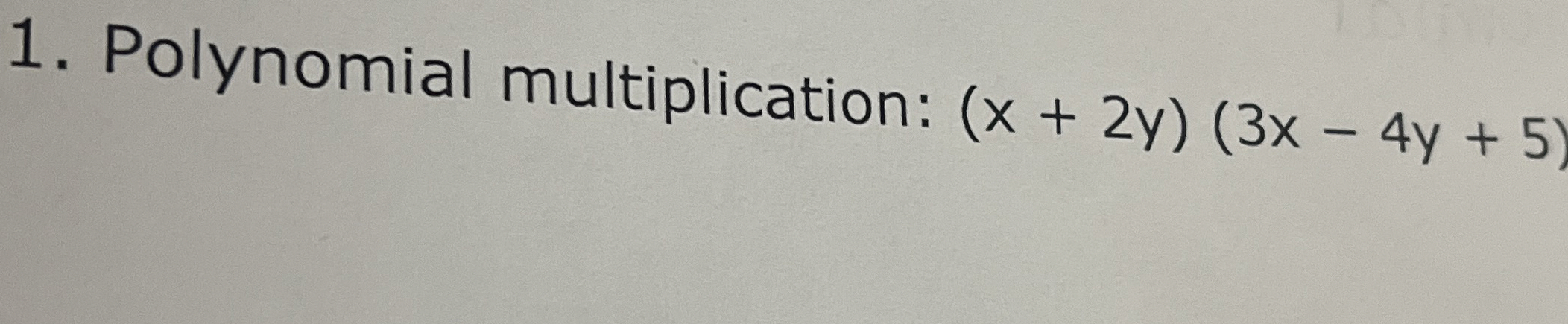 Polynomial multiplication: